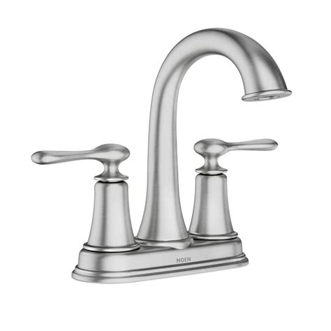 Moen lowes - Shop Moen Graeden Spot Resist Brushed Nickel 2-handle Widespread WaterSense High-arc Bathroom Sink Faucet with Drain in the Bathroom Sink Faucets department at Lowe's.com. Smooth lines and an extended spout make the Graeden faucet the focal point of any space. With its Transitionally styled features, Graeden offers a sleek look